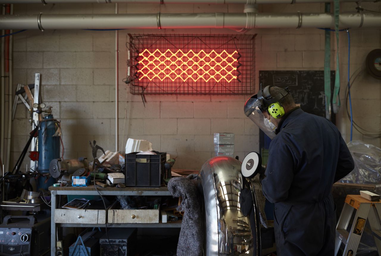 David McCracken working in his studio. Photo by Sam Hartnett David McCracken working in his studio. Photo by Sam Hartnett